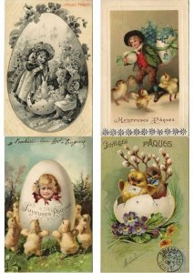 EASTER LOT OF EMBOSSED, ARTIST SIGNED 400 CPA Pre-1930 w. BETTER, PART 4.(L3115)