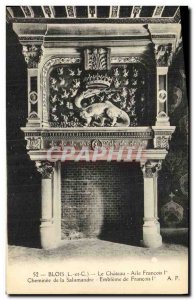 Old Postcard Blois The Chateau Francois 1er Wing Chimney Salamander Emblem of...
