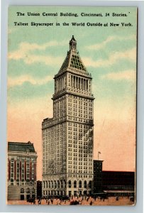 Cincinnati OH-Ohio, The Union Central Building, Skyscraper, Vintage Postcard