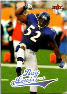 2004 Fleer Football Card Ray Lewis Baltimore Ravens sk9277