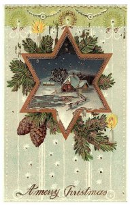 Carte Postale Vintage'Un Joyeux Noël  en Relief J.B & Co De Allemagne