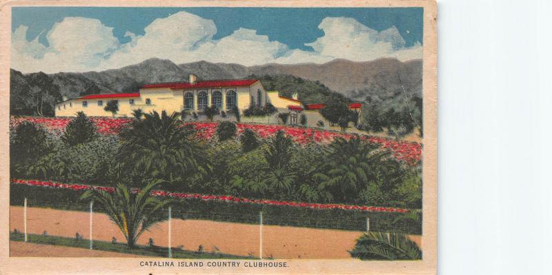 Catalina Island Country Clubhouse, California, Early Postcard, Used