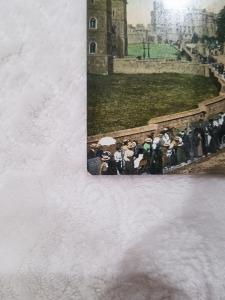 Antique Postcard Windsor Castle, The King driving down Castle Hill, Windsor