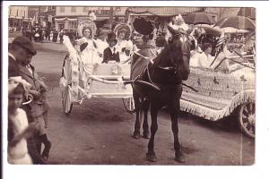 Real Photo, Parade, Southern Bell Women, Horse Cart Boy in Blackface