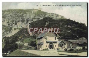 Old Postcard Lourdes General view of the Funicular