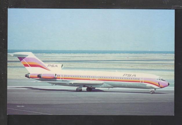 Pacific Southwest Boeing 727 Postcard 