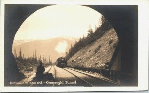 Canada Entrance to East End Connaught Tunnel Train Vintage RPPC 01.41