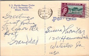 Postcard Ship SS Florida Nassau Cruise Miami Florida 1958