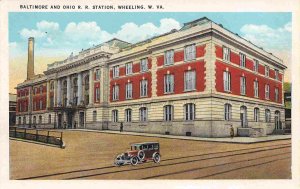 Baltimore & Ohio Railroad Station Train Depot Wheeling West Virginia postcard