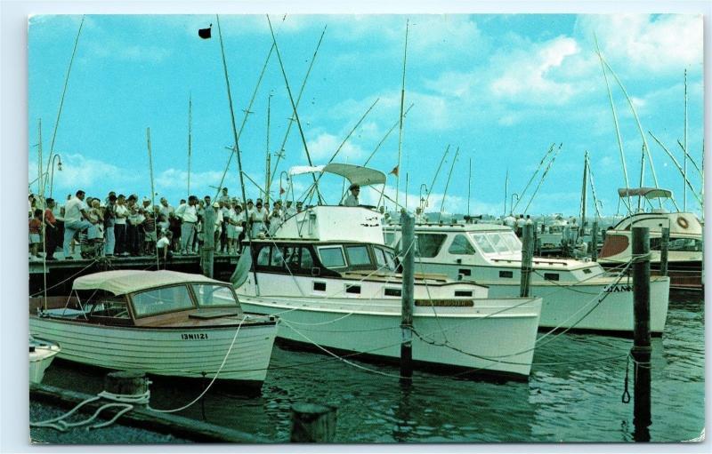 Charter Fishing Boat Crowd on Dock Ocean City Maryland old Vintage