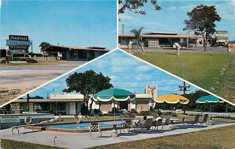 Winter Haven FloridaShamrock Motor LodgeGolf Putting GreenPool1960s Postcard