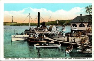 Steamer Steamboat Mt Washington Governor Endicott Lake Winnepesaukee NH Postcard