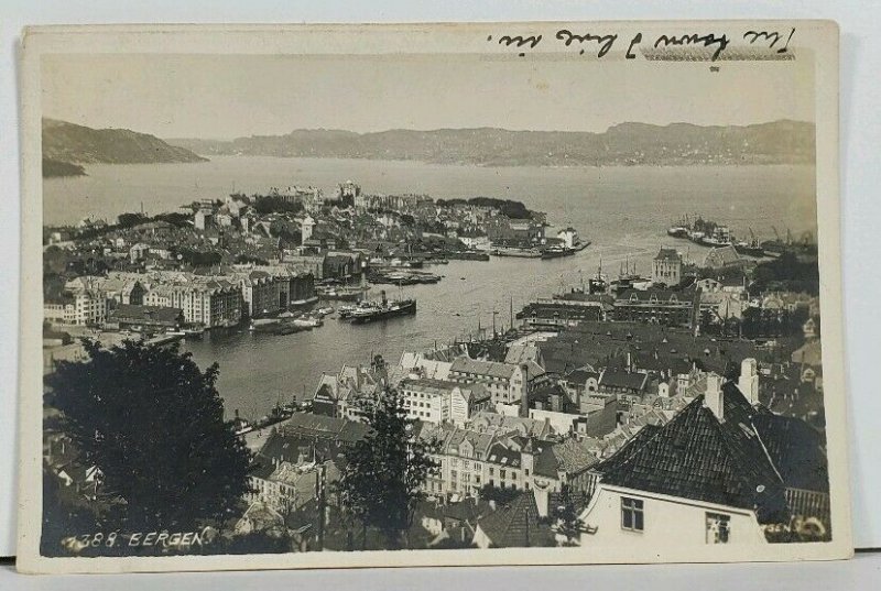 Norge Bergen Beautiful View Harbor Photo Postcard M3