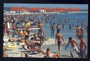 Narragansett, Rhode Island/RI Postcard, Narragansett Town Beach, Bathers