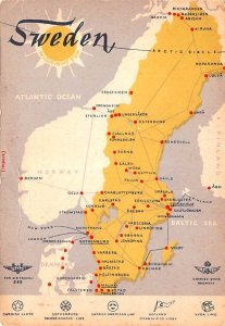 Sweden Map Sweden Postcard