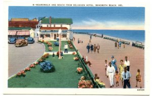 Postcard Boardwalk + Beach From Belhaven Hotel Rehoboth Beach DE