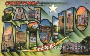 Greetings From San Antonio, Texas, USA Large Letter Town Unused 