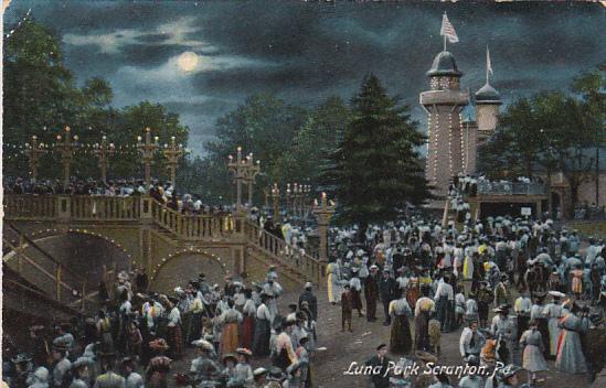 Luna Park At Night Scranton Pennsylvania 1908