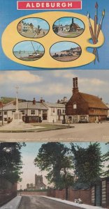 Aldeburgh Suffolk Painting Boat Painting Church Hill War Memorial 3x Postcard