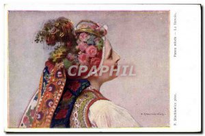 Old Postcard Illustrator Stachiewicz Panna Mloda the bride