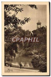 At Old Postcard Paris Buttes Chaumont Park