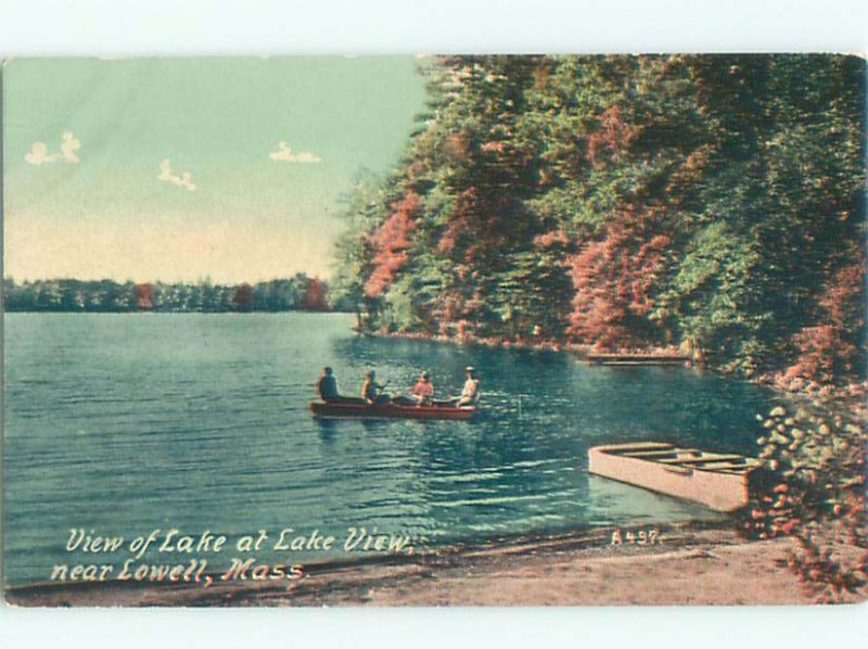 Divided-back LAKE SCENE Lowell - Near Boston Massachusetts MA AE5160