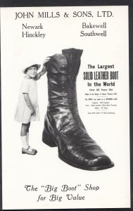 Advertising Postcard - John Mills & Sons Ltd - The Big Boot Shop B695