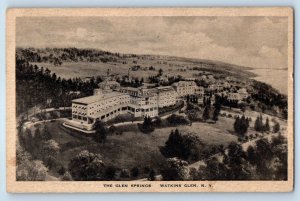c1931 Watkins Glen New York NY Vintage Postcard Glen Springs Aerial View Posted