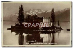 Postcard Old Lake Leman Ile De Salagnon And Dents Du Midi