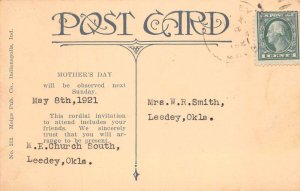 Mothers Day Greetings Leedey Oklahoma Event Invitation Postcard AA60744