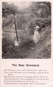 THE DEAR HOMELAND POEM UK GREETING POSTCARD c1906 PSTMK FALMOUTH