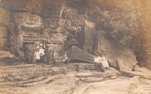 Cataract Falls Indiana Sightseeing Hiking Real Photo Vintage Postcard AA68119