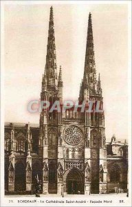 Postcard Old La Cathedrale Saint Andre Bordeaux North Facade