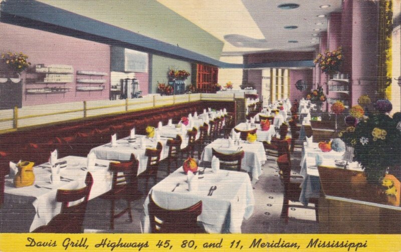 Mississippi Meridian The Davis Grill Interior Highways 45, 80 & 11 sk948