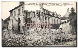 Old Postcard Senlis fire of war by the Germans