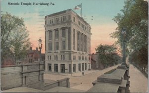 Postcard Masonic Temple Harrisburg PA