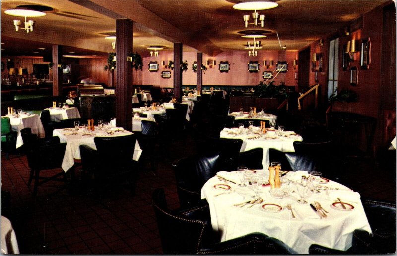 Vtg Boston Massachusetts MA Rib Room Restaurant Somerset Hotel Postcard