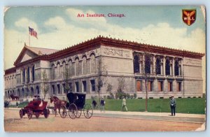 Chicago Illinois Postcard Art Institute Exterior Building c191 Vintage Antique