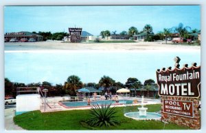 FORT PIERCE, Florida FL ~ Roadside ROYAL FOUNTAIN MOTEL c1950s Fragales Postcard