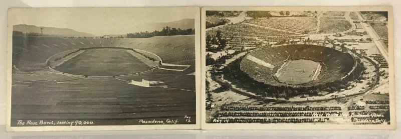 Lot 2 1950s Rose Bowl & New Years Game in Pasadena, CA Vintage Postcard