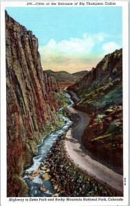 Cliffs at the Entrance of Big Thompson Canyon Colorado Postcard