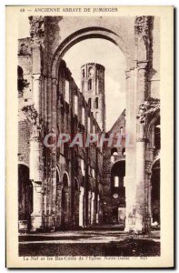 Old Postcard Abbey of Jumieges The nave and lower sides of the church Notre Dame