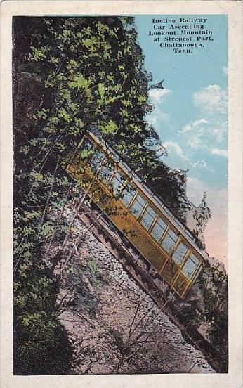 Tennessee Chattanooga Incline Railway Car Ascending Lookout Mountain At Steep...