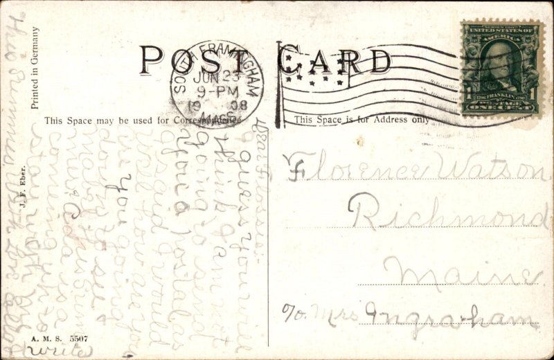 Ashland Massachusetts MA Fountain St. Bridge 1900s-20s Vintage Postcard