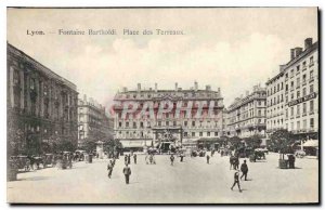 Old Postcard Fontaine Bartholdi Lyon Place Bellecour