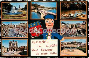 Postcard Modern Guignol de Lyon presents its good City