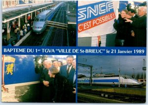 Postcard - Bapteme du 1er TGVA Ville de St. Brieuc le 21 janvier 1989 - France