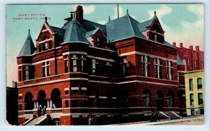 FORT SCOTT, KS Kansas ~  View of POST OFFICE  c1910s Bourbon County  Postcard