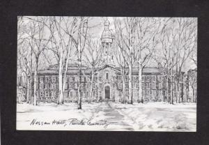 NJ Artist Signed Sketch Nassau Hall Princeton University New Jersey Postcard
