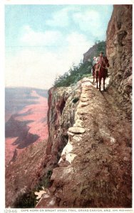 Arizona Grand Canyon Horseback Riders At Cape Horn On Bright Angel Trail Fred...